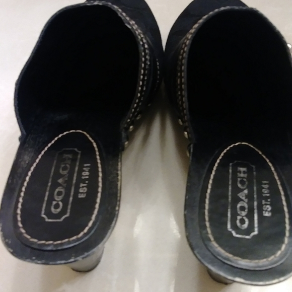 Coach Black Sutton clog 3" Heel Size 6.5 - Picture 5 of 6
